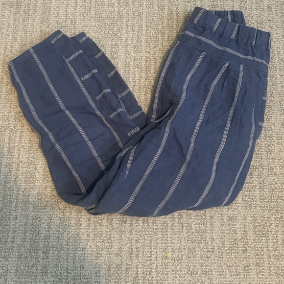 Anthropologie blue stripe linen pants‎ - Picture 2 of 7